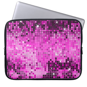 Protection Pour Ordinateur Portable Séquins rose métallisé Regarder Les Miroirs Disco