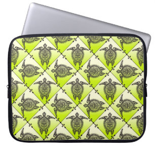 Protection Pour Ordinateur Portable Shamanic Tortues de mer Motif - vert