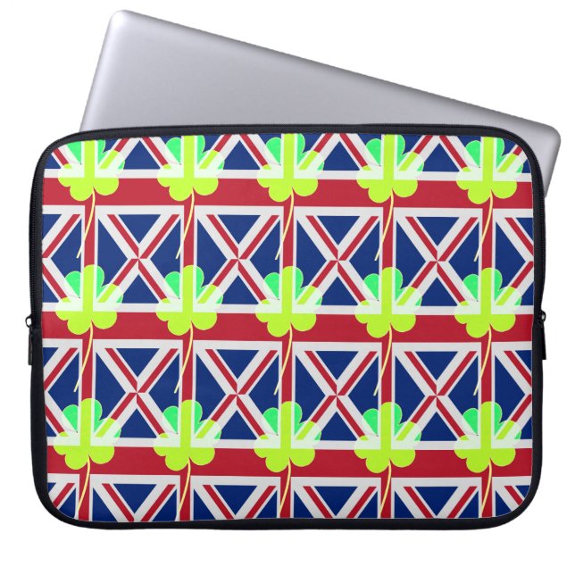 Protection Pour Ordinateur Portable Shamrock du drapeau irlandais britannique Clover S (Devant)