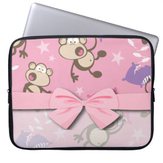 Protection Pour Ordinateur Portable singes de dessin animé mignons et idiots se battan