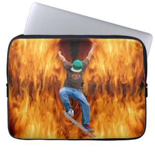 Protection Pour Ordinateur Portable Skateboard & Flames Action Sports Art