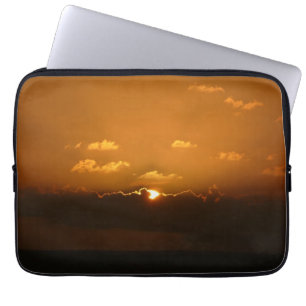 Protection Pour Ordinateur Portable Soleil Derrière les nuages I Orange Sunset Photo