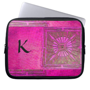 Protection Pour Ordinateur Portable STAR DU MATIN, Rose, Noir, Fuchsia Monogramme