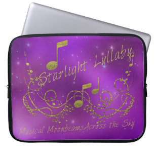 Protection Pour Ordinateur Portable Starlight Lullaby Purple Gold Music & Sky