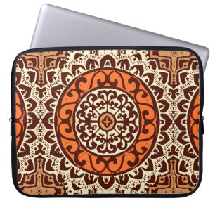 Protection Pour Ordinateur Portable Sun Sud-Ouest Mandala Batik, rouille et Brown