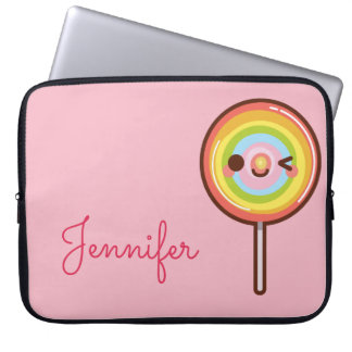 Protection Pour Ordinateur Portable Super mignon kawaii arc-en-ciel lollipop monogramm