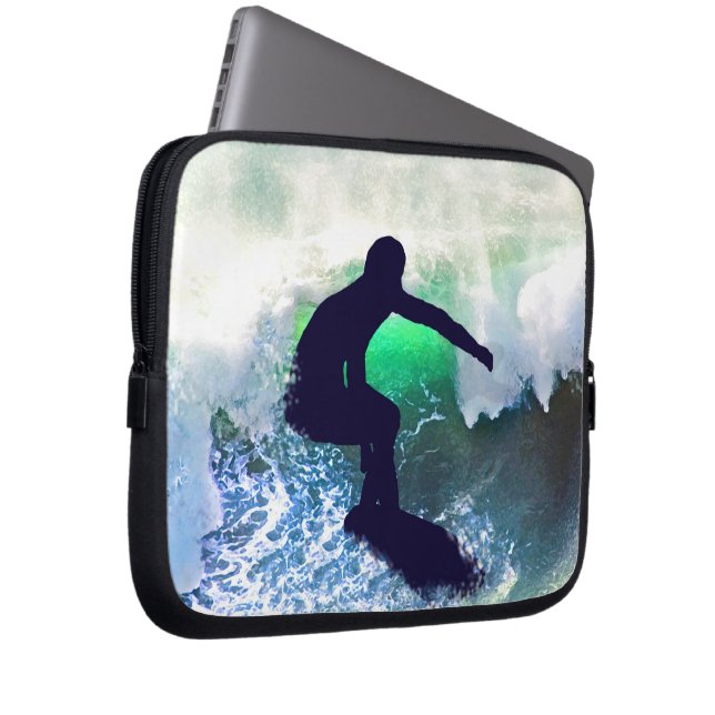 Protection Pour Ordinateur Portable Surfer dans une grande vague se brisante (Devant droit)