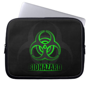 Protection Pour Ordinateur Portable Symbole de biodanger vert brillant