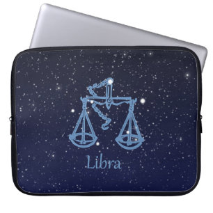 Protection Pour Ordinateur Portable Symbole Libra Constellation et Zodiac avec étoiles