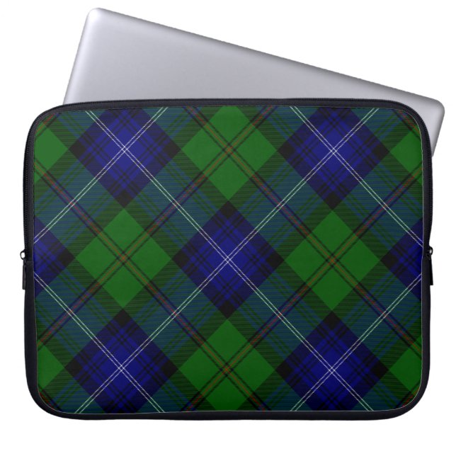 Protection Pour Ordinateur Portable tartan Urquhart bleu vert carreaux (Devant)