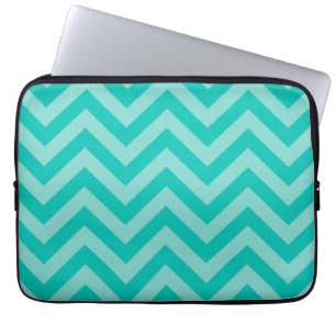 Protection Pour Ordinateur Portable Teal Turquoise Aqua Large Chevron ZigZag