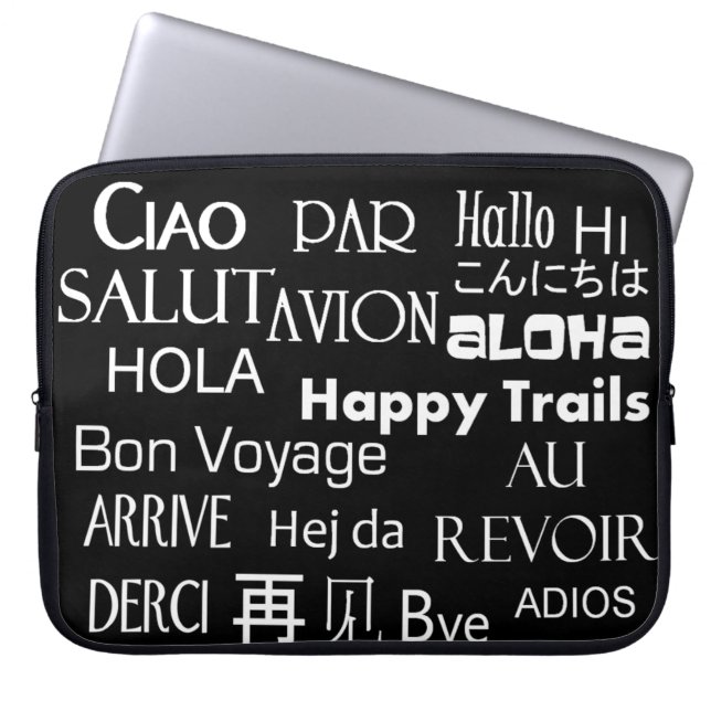 Protection Pour Ordinateur Portable Textes de voyage (Devant)