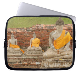 Protection Pour Ordinateur Portable Thaïlande, Ayutthaya. Statues de bouddhas assis