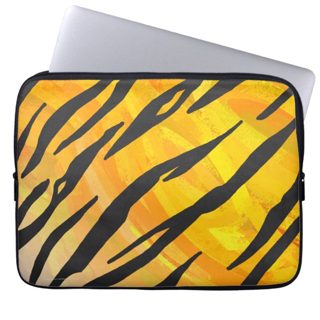 Protection Pour Ordinateur Portable Tiger noir et orange (Devant)