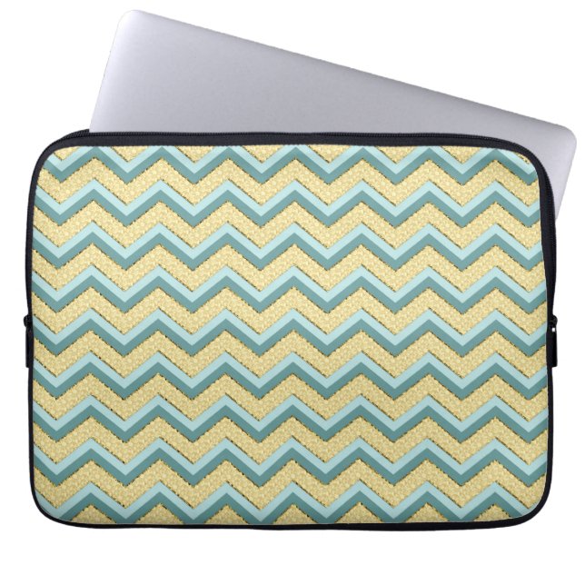 Protection Pour Ordinateur Portable Topaz Parties scintillant Chevron Motif (Devant)