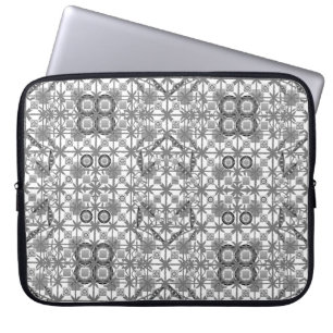 Protection Pour Ordinateur Portable Tribal Batik - gris / gris, noir et blanc