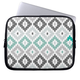 Protection Pour Ordinateur Portable Tribal Gris et Monnaie Imprimer Motif diamant Ikat
