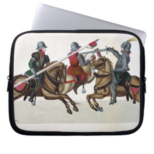 Protection Pour Ordinateur Portable Trois chevaliers à un tournoi, plat 'd'un Histo