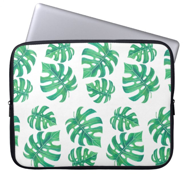 Protection Pour Ordinateur Portable Tropical pattern with monstera leaves (Devant)