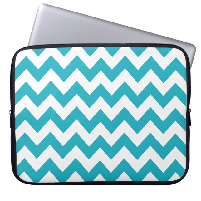 Protection Pour Ordinateur Portable Turquoise Bold Chevron (Devant)