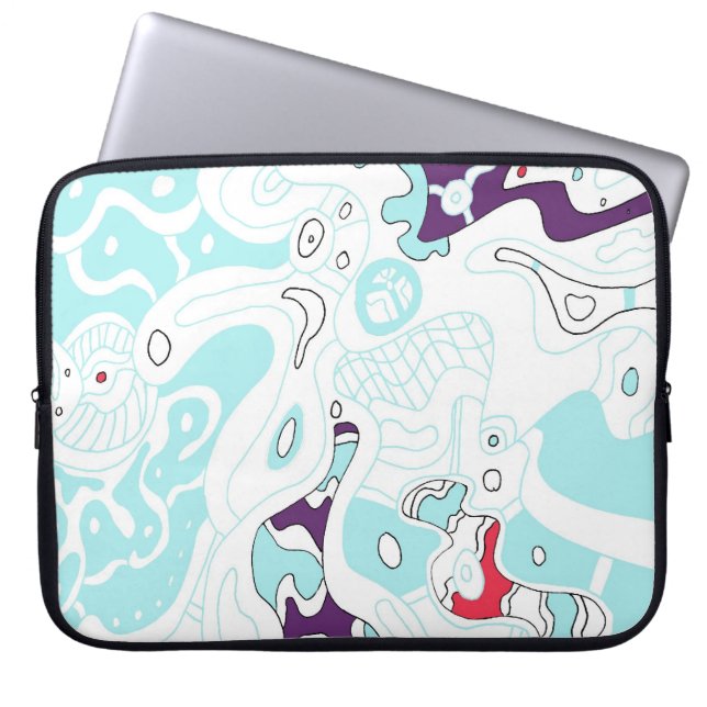 Protection Pour Ordinateur Portable "Turquoise Space" Abstrait (Devant)