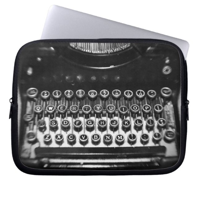 Protection Pour Ordinateur Portable Typewriter noir et blanc (Devant)