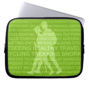 Protection Pour Ordinateur Portable Typographie de trekking santé Lime Wet Suit
