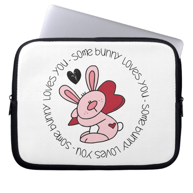 Protection Pour Ordinateur Portable Un Lapin T'Aime (Devant)