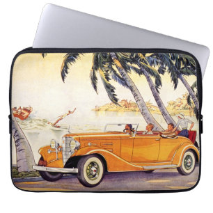 Protection Pour Ordinateur Portable Vacances familiales vintage dans une voiture décap