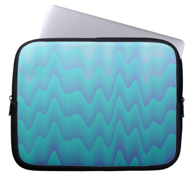 Protection Pour Ordinateur Portable Vagues Abstraites Bleu Turquoise (Devant)