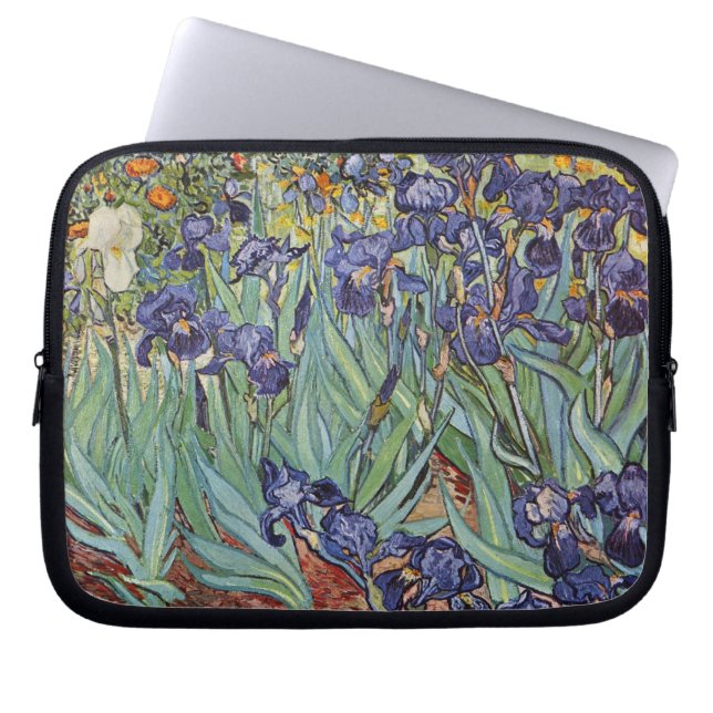 Protection Pour Ordinateur Portable Van Gogh Irises Peinture impressionniste (Devant)