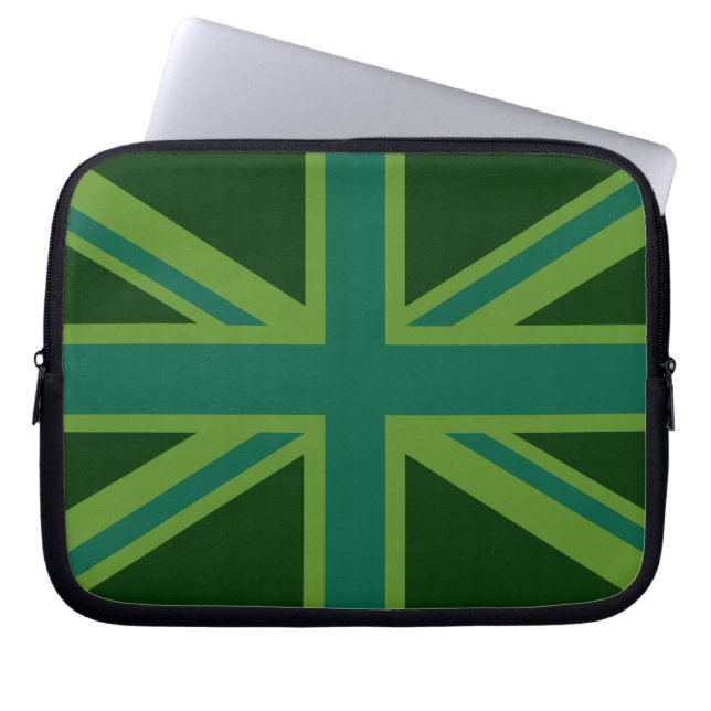 Protection Pour Ordinateur Portable Vibrant Union Jack Turquoise (Devant)