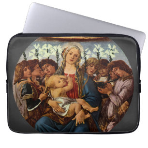 Protection Pour Ordinateur Portable Vierge et enfant avec huit anges par Botticelli