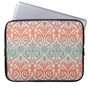 Protection Pour Ordinateur Portable Vintage Damask Wallpaper - bleu violet rouge