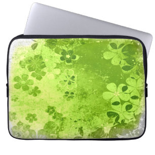 Protection Pour Ordinateur Portable Vintage motif floral de chaux vert rétro