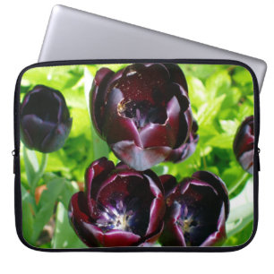 Protection Pour Ordinateur Portable Vintage Néerlandais Violet Vert Tulipe Noire Photo