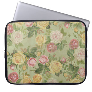Protection Pour Ordinateur Portable Vintage Pays Floral Patiné