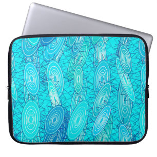 Protection Pour Ordinateur Portable "Vinyl Blues" abstrait - turquoise, bleu, blanc