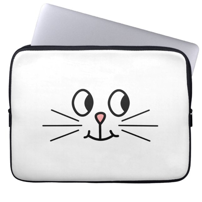 Protection Pour Ordinateur Portable Visage mignon de chat (Devant)