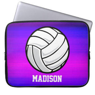 Protection Pour Ordinateur Portable Volley-ball; Violet bleu vibrant et Magenta
