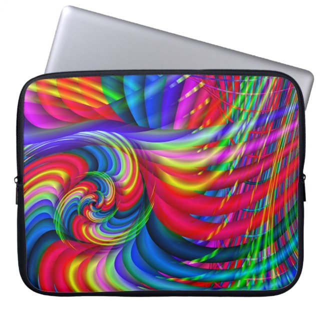 Protection Pour Ordinateur Portable Whirl Abstrait art fractal moderne (Devant)