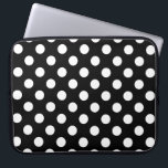 Protection Pour Ordinateur Portable White polka dots on black<br><div class="desc">White polka dots on black</div>