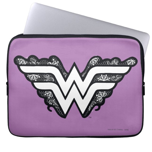 Protection Pour Ordinateur Portable Wonder Woman Black Lace Logo (Devant)