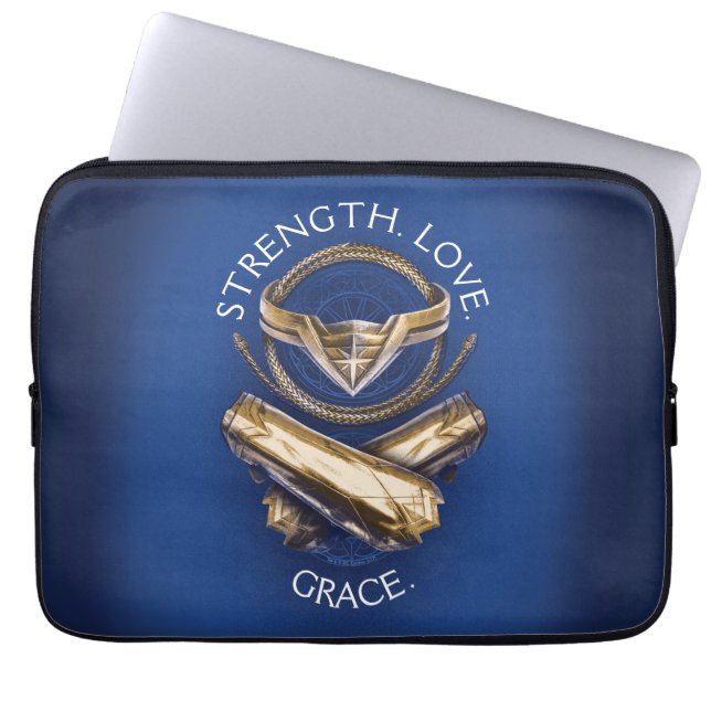 Protection Pour Ordinateur Portable Wonder Woman Tiara, Lasso et Bracelets (Devant)