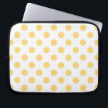 Protection Pour Ordinateur Portable Yellow polkadots<br><div class="desc">Yellow polkadots on white background</div>