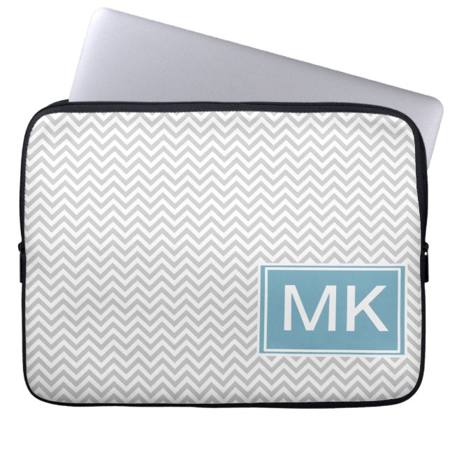 Protection Pour Ordinateur Portable ZigZag gris simple (Devant)