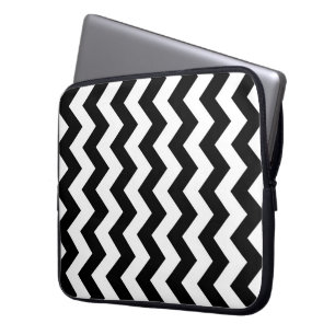 Protection Pour Ordinateur Portable Zigzag noir et blanc