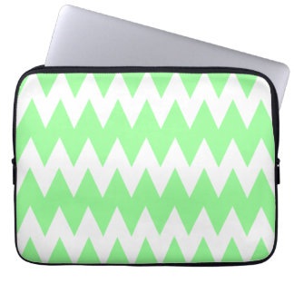 Protection Pour Ordinateur Portable Zigzags blancs et verts