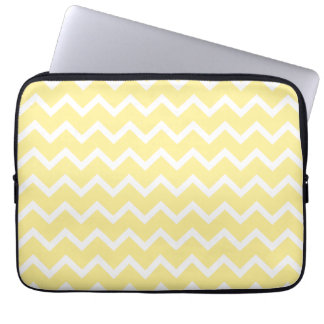 Protection Pour Ordinateur Portable Zigzags jaune-clair et blancs