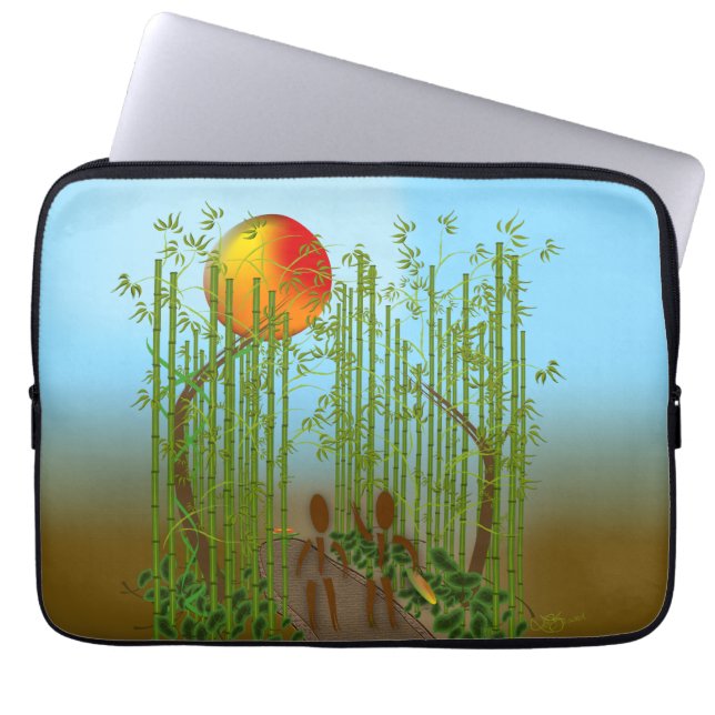 Protection Pour Ordinateur Portable Zinglees ~ Bambou (Devant)